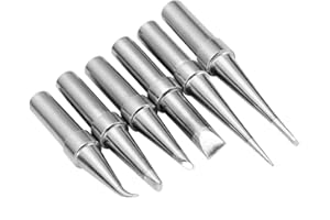 SolderFun ET Soldering Tips for Weller WES51，WESD51，WE1010NA，WCC100，PES51，EC1201A，EC2000.（6 Pcs Set ETB ETD ETK ETS ETBB ETBR02）