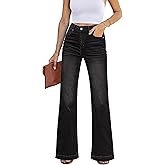 GRAPENT Womens Flare Jeans High Waisted Wide Leg Baggy Jean for Women Stretch Denim Pants