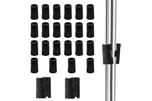 Moicstiy 25 Pair 1/2 Inch Wire Shelving Shelf Lock Clips, Plastic Shelving Clips Replacement Black Sleeve Shelf Clips for Less Than 1/2 Inch Pole