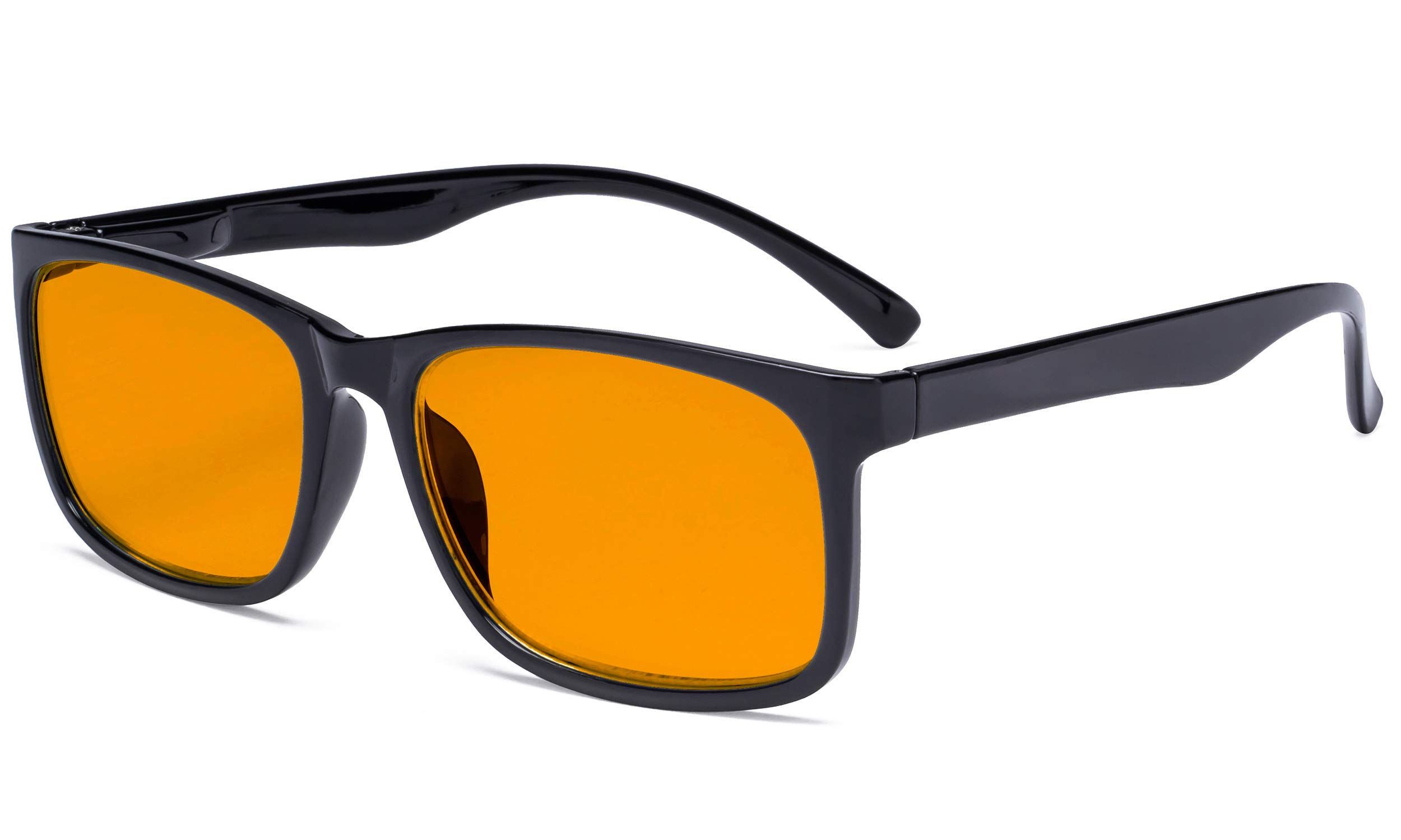 Eyekepper Blue Light Glasses - Design Computer Reading Glasses with Orange Tinted Filter Lens for Men Women Anti Screen Glare Blocking Digital UV Rays - Black +2.00
