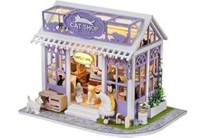 TuKIIE DIY Miniature Dollhouse Kit with Furniture, 1:24 Scale Creative Room Mini Wooden Doll House Plus Dust Proof & Music Mo