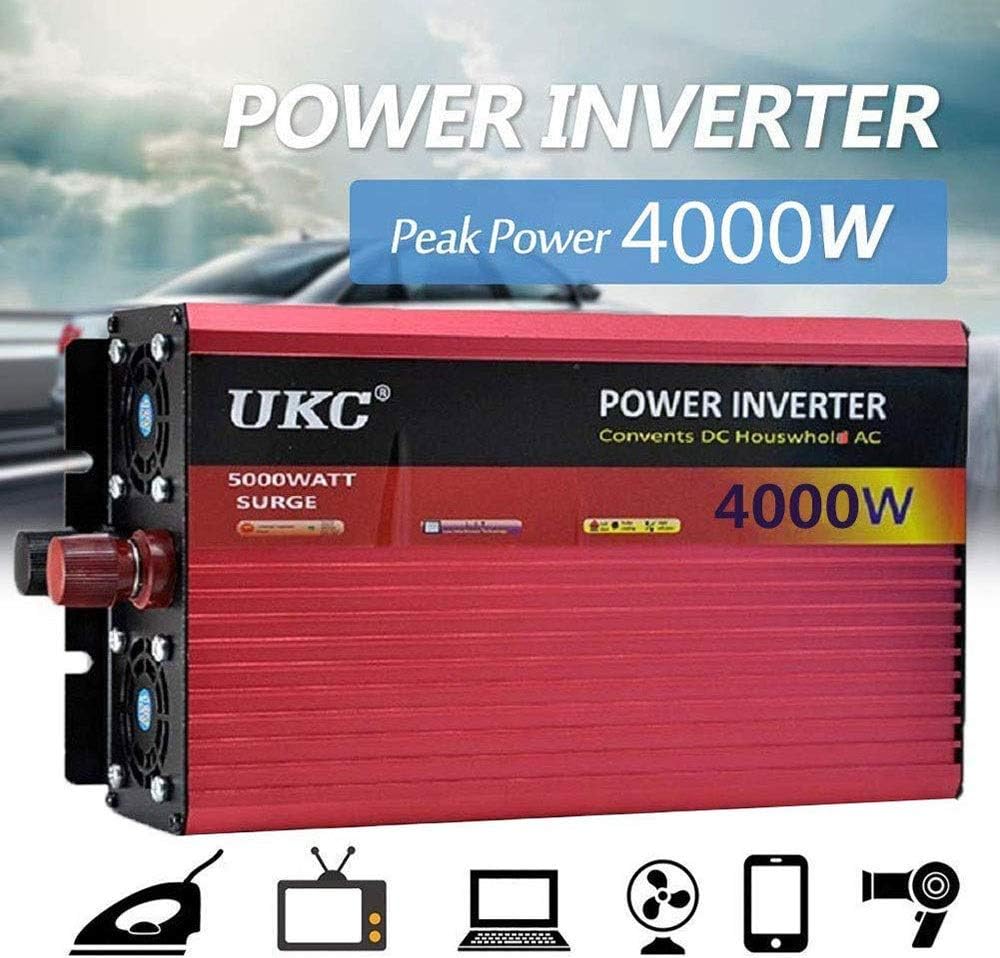 XIAORAN Power Inverter (Peak 4000W), Solar Inverter, DC 12V / 24V to AC 110V / 220V Voltage Converter with Universal AC Socket, USB Port (Size : 24V-230V)