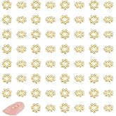 UNICRAFTALE 80pcs Stainless Steel Spacer Beads Flower Spacer Beads Mini Metal Beads Golden Daisy Beads Flower Shaped Loose Beads Accessories for Bracelets Necklaces Jewelry Making