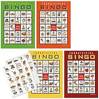 BrightandBold Thanksgiving Bingo Game for 20 Players
