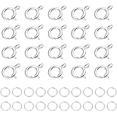 AD Beads Spring Clasps 14K Gold Plated and Silver Plated with Open Jump Rings Round Clasps for Necklaces Bracelet Or Jewelry Making (20Pcs Silver Plated)