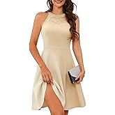 Bbonlinedress Women Cocktail Formal Wedding Dress Halter Evening Party Short Bridesmaid Holiday Prom Dresses for Teens 2026