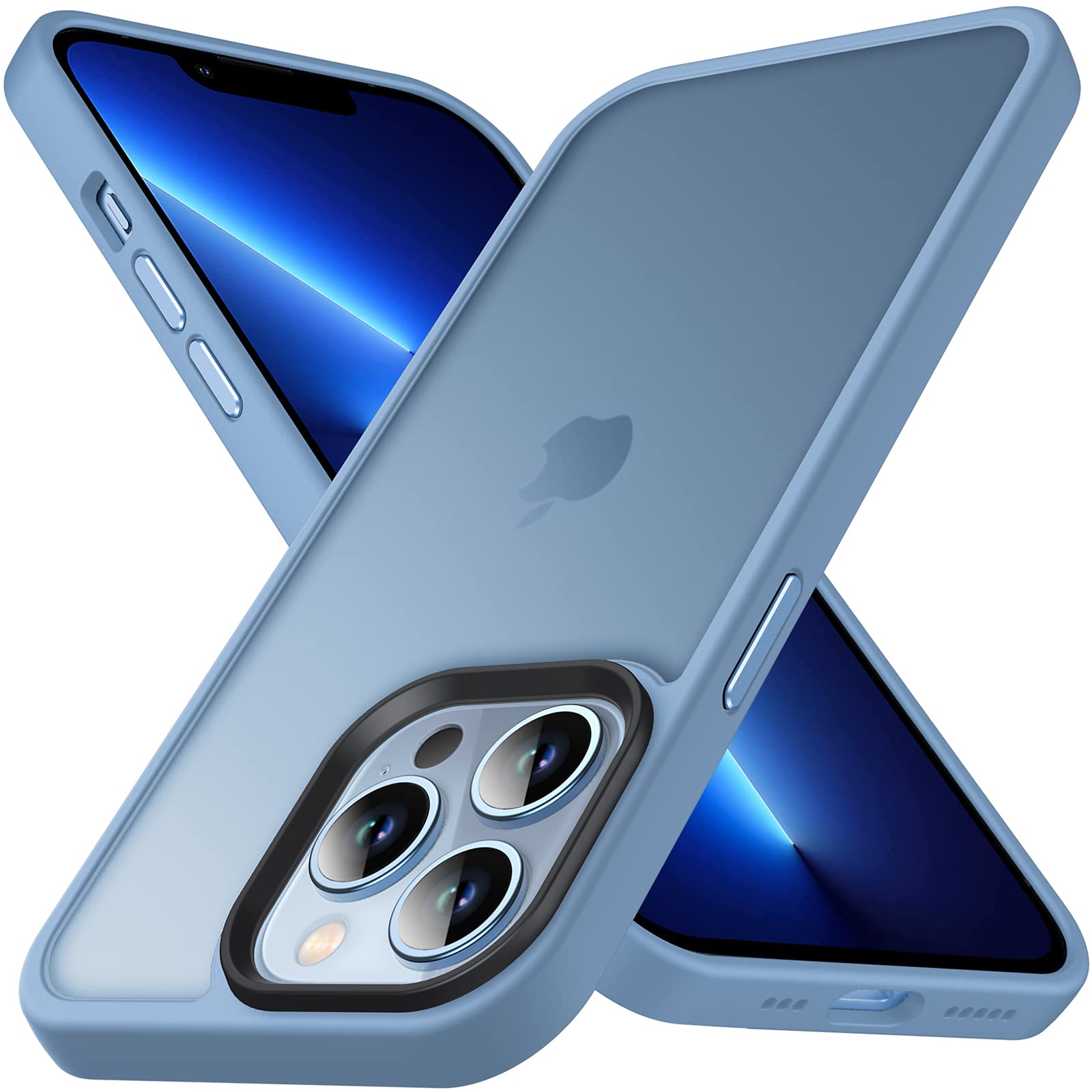 Anqrp Designed for iPhone 13 Pro Case, [Military Shockproof] Super Soft Silicone Slim Translucent Matte Protective Phone Cover, Compatible with iPhone 13 Pro 6.1", Light Blue — image 1
