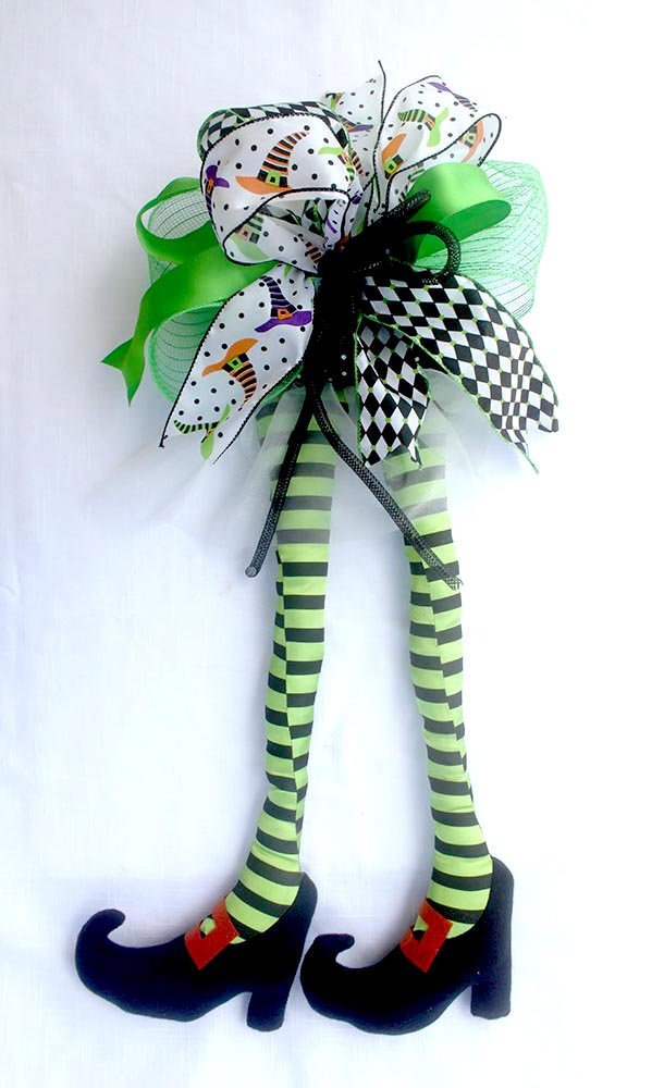 Witch's Legs Door hanger, Halloween witch