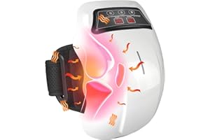 BSTECIAR Heated Knee Massager, Heated Knee Braces with Adjustable Temperature & Vibration, Rechargeable Knee Massager with LED Screen & Heat