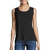 Hanes Women's Shirts, Women’s Mini-Ribbed Cotton Tank Tops, Women’s Sleeveless T-Shirts, Women’s Tanks