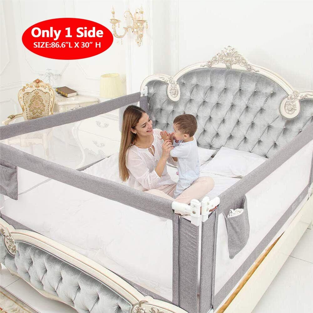 Zehnhase Barriere De Lit Enfants Bebes Protection Bord De Lit Pour Securite Des Enfants Bebes Portable Bedrail Safetyguard 180cm Gris 1pc Barrieres De Lit Bebe Shahrefarang Com