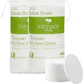 Intrinsics Premium 3&rdquo; Large Cotton Rounds 2 Pack (100 Count) &ndash; Lint-Free Cotton Pads for Face &amp; Makeup Removal | Dual-Sided Face Pads for Cleansing &amp; Exfoliation | Hypoallergenic and 100% Pure Cotton