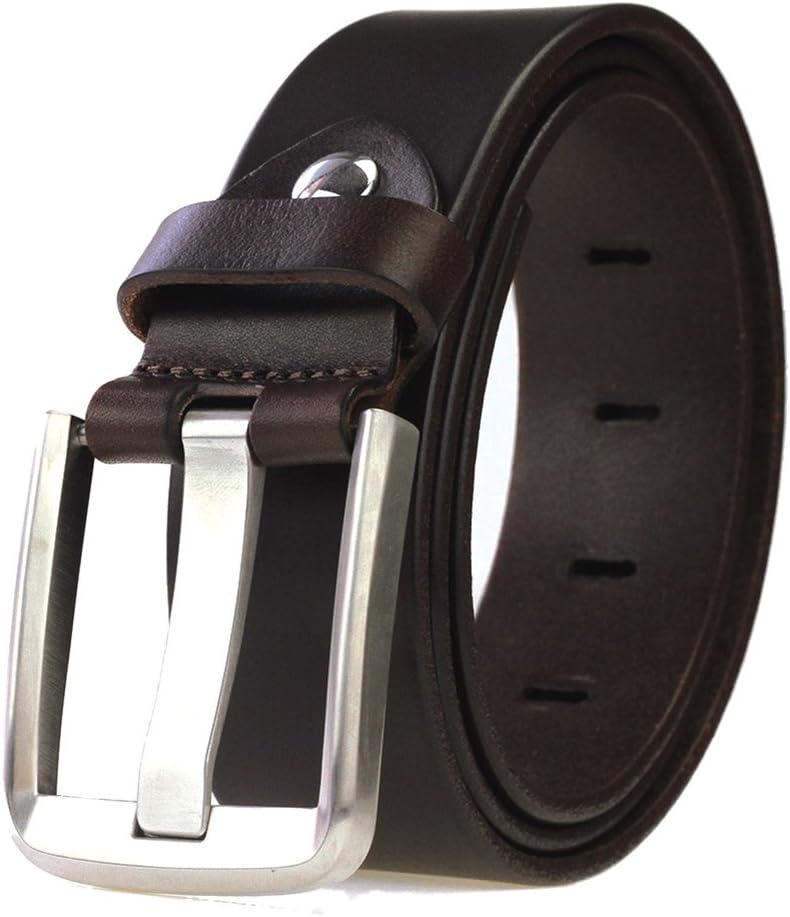Geremen Nickel Free Stainless Steel Buckle Black Leather Business Belt for Men C04
