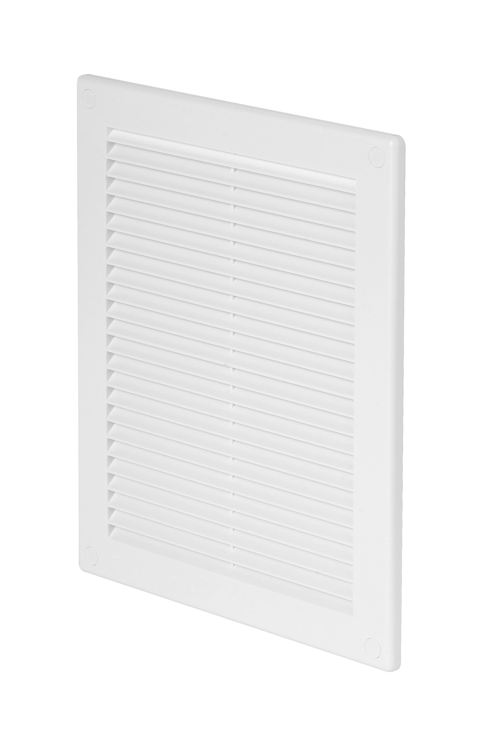 Awenta Plastic Air Vent Grille Cover 200x250mm 8x10 inch, White with Insect Grid Fly Net, Screw Hole Covers for Better Look