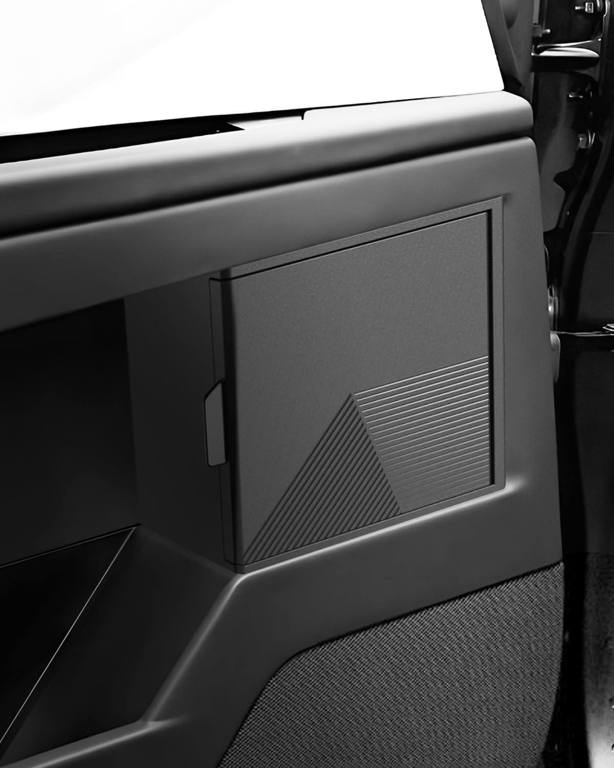 Photo 1 of For Tesla Cybertruck 2PCS Door Built-in Hidden Storage Organizer, Full Surround Design Protect Interior, Press-To-Open Swing Open Lid, Mini Car Door Garbage Can - Premium Texture & ABS Material