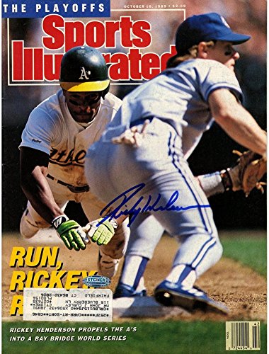 Rickey Henderson Autographed Sports Illustrated Magazine - Oakland Athletics Hall Of Famer With Hologram COA