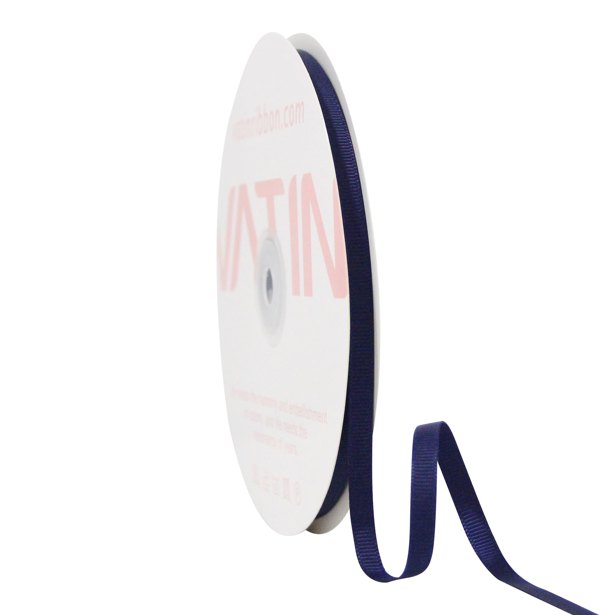 VATIN Solid 6 mm X 45 Metres Light Navy Grosgrain Ribbon 45 Metres Each Roll Perfect for Crafts, Wedding Decor, DIY Hair Accessories, Sewing, Gift Package Wrapping and More