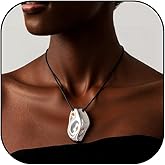 YANCHUN Statement Necklace for Women Chunky Gold Long Leather Necklaces for Women Heart Charm Necklace Boho Jewelry Outfits and Gifts