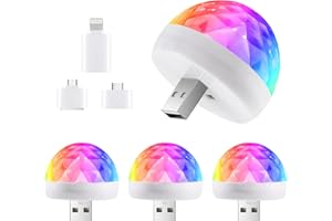 Orlabno USB Mini Disco Ball Light Sound Activated Party Light Stocking Stuffers for Kids Create a Festive Atmosphere This Karaoke Bar Party Decoration Light Ideal for Halloween Christmas(4PACK)
