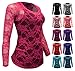 Enimay Womens Fashion Sexy Dress Floral Lace Short Sleeve/Long Sleeve Blouse Top