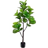 5ft Artificial Fiddle Leaf Fig Tree,Lifelike Indoor Faux Plant with Adjustable Branches,Easy Assembly,and Low Maintenance for Home and Office Decor