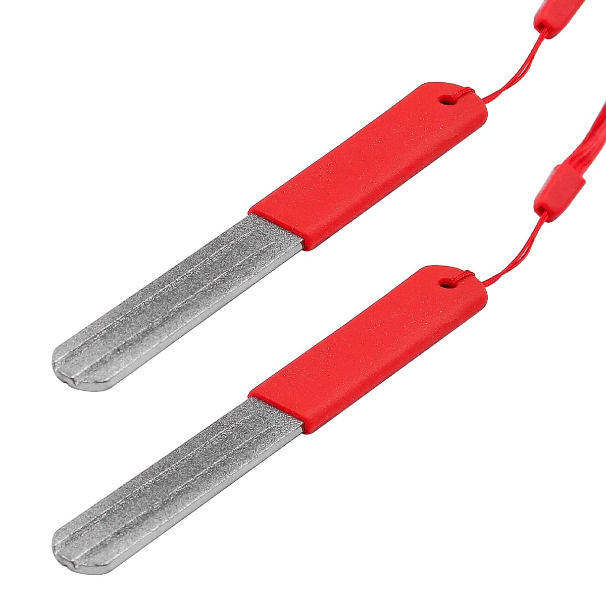 Sarini 2Pcs Fish Hook Sharpener Double Sided Fishing Hook Sharpener with Handle and Hanging for Outdoor Fishing