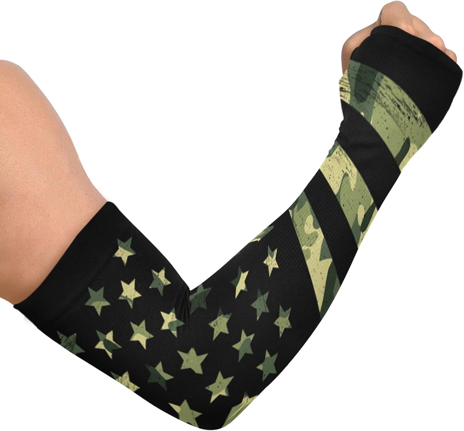WELLDAY Camouflage American Arm Sleeves with Thumb Hole UV Sun