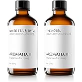 AromaTech The Hotel & White Tea & Thyme Set | Aroma Diffuser Essential Oils Blend of Peach, Red Rose, Pine, White Tea, Thyme, Amber - 120 Milliliter