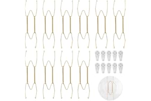 10 Pack Stainless Steel Wall Plate Hangers, 8-Inch Plate Hooks for Display, Ideal for Decorative Plates, Antique Porcelain, a