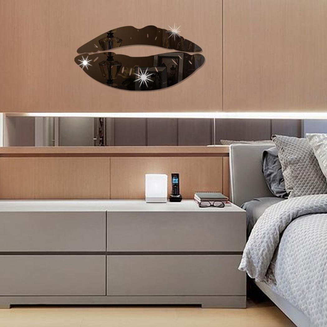 Chiak Olseti Modern 3D Lips Removable Wall Sticker Home Room Decor Mirror Wall Art Decal Posters Prints