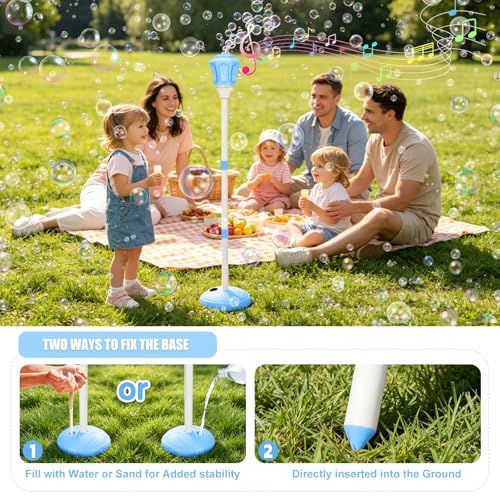 Upgraded Standing Bubble Machine for Kids – Blows Thousands of Colorful Bubbles Into the Sky, Adjustable Height Bubble Maker, Perfect for Birthday/Wedding/Party/Outdoor Activities