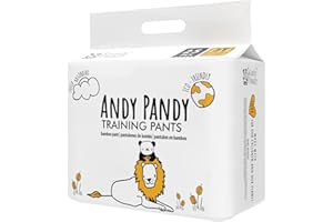 Andy Pandy Training Pant Diapers for Unisex Kids Toddlers - 2T (Large), 20-31 lbs - White, 25 Count (Non-Adult)
