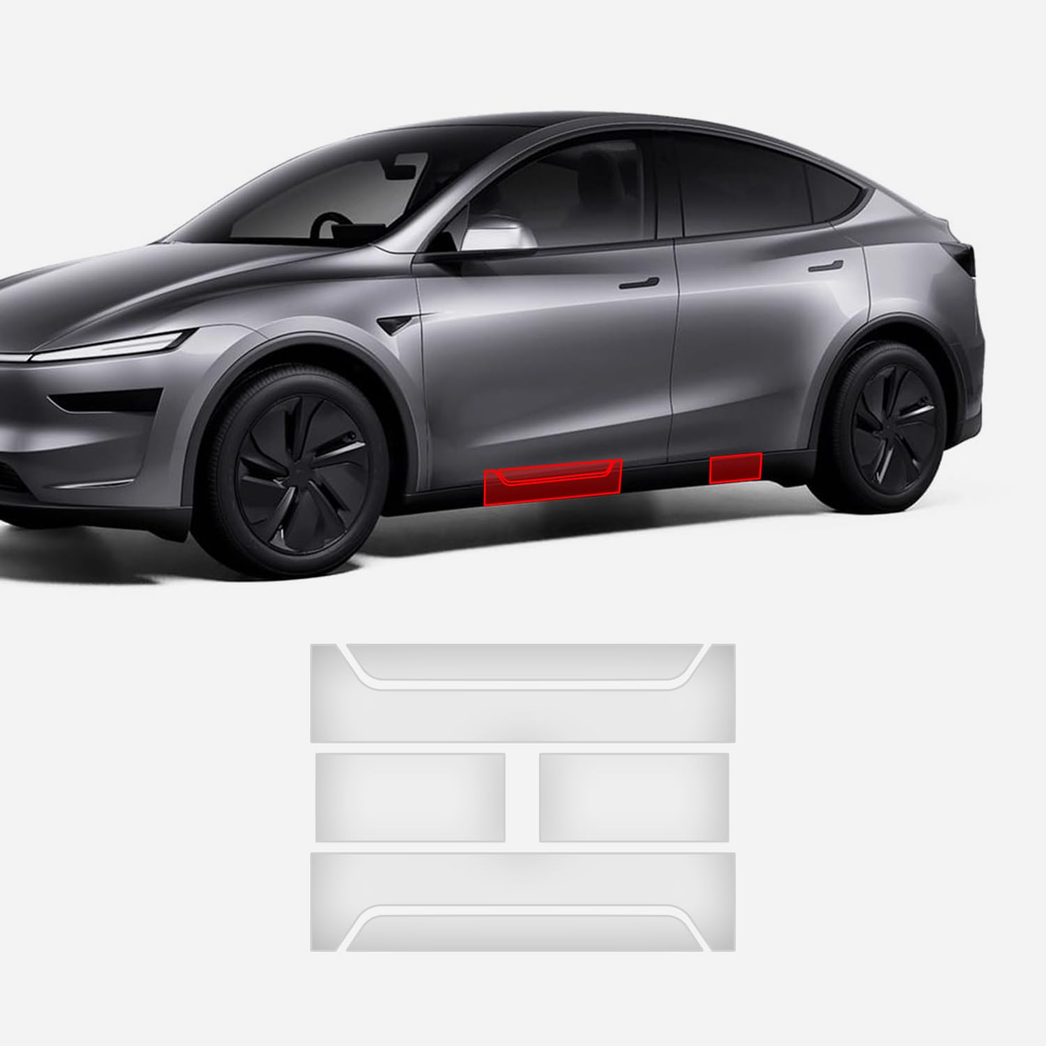 Photo 1 of (4pcs in 1Set) Tesla Model Y Juniper Door Sill & Door Steps Edge Guard PPF Film, Wrap, Scratches, Paint Prototection Film
