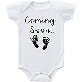 Ink Trendz Coming Soon Baby Onesie Pregnancy Announcement Bodysuit Baby Shower & Gender Reveal - Unisex Tell You're Pregnant