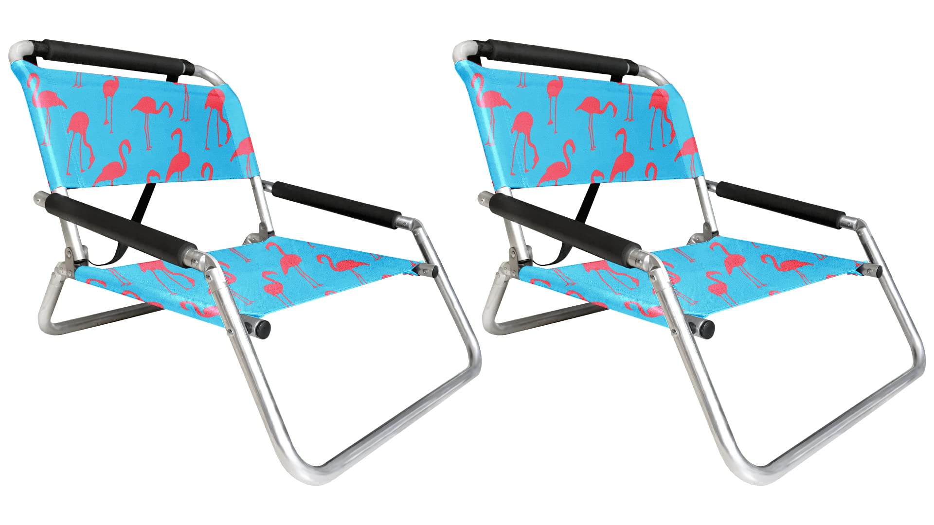 Neso Beach Chairs 2 Pack | Water Resistant with Shoulder Strap and Slip Pocket | Folds Thin (Black)