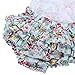 Fubin Baby Girl's Floral Print Ruffles Romper Summer Clothes With Headband,Mint,13-24 months