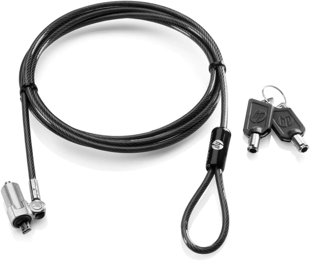 HP T1A62AA Notebook Security Cable Lock Keyed Cable Lock 10 mm, Black