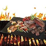 Grill Mats Easy to Clean Non Stick Reusable from BEENUS BBQ Grill Sheets Pad FDA Approved PFOA-Free Baking Mats Sheets Pad Barbeque Sheets Mats Grill Accessory 15.75 x 13 Inch Set of 2