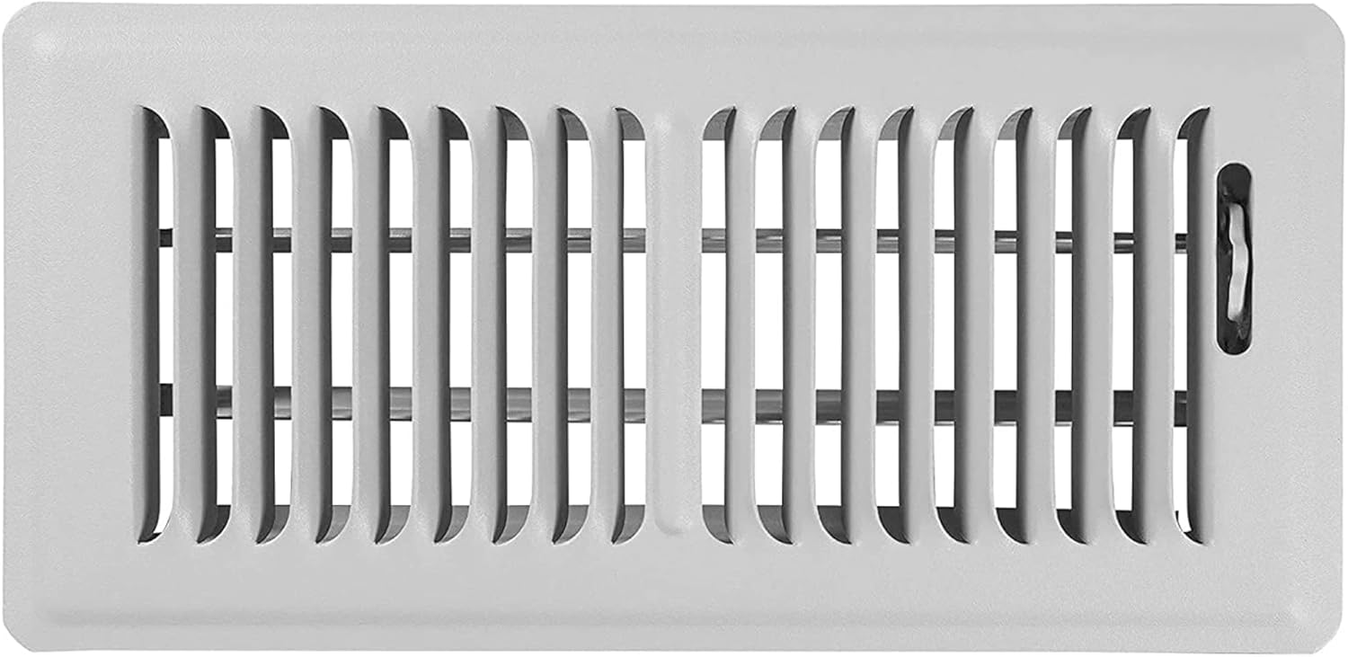 Registers, Grilles & Vents - Shoemaker Manufacturing, Cement Gray, 4x10, Premium Floor Register, All Steel Heavy Duty Vent Cover