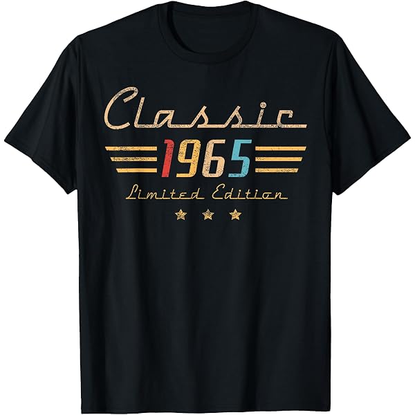 60th Birthday Shirt For Men - Vintage 1965 Aged To Perfection Automotive Design (Multiple Colors/Sizes)
