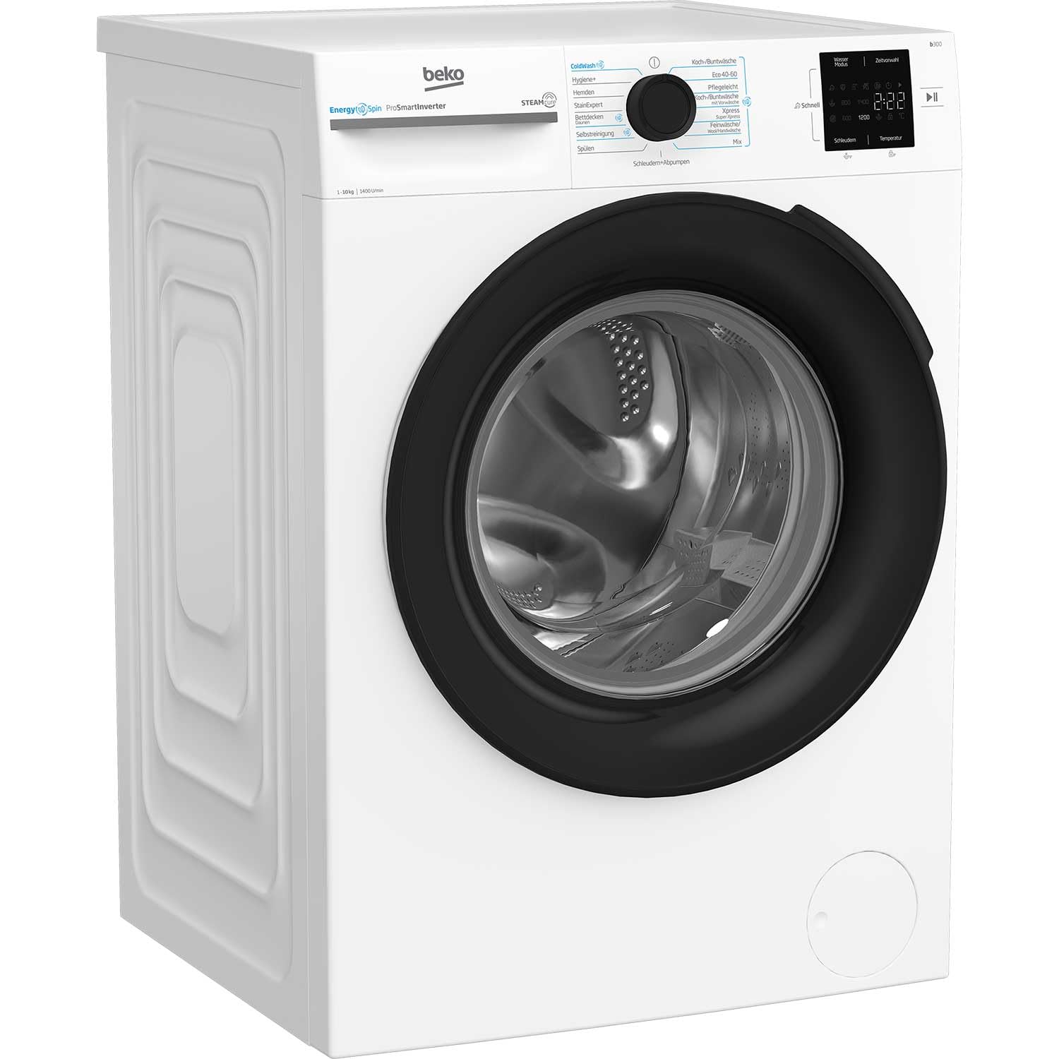 Beko BM3WFU31041X freistehende Waschmaschine, Waschvollautomat, 10 kg, EnergySpin, Schleuderwahl 1400 U/min, Hygiene+ allergikergeeignet, Coldwash Wasser-& Zeitersparnis, Weiß 5
