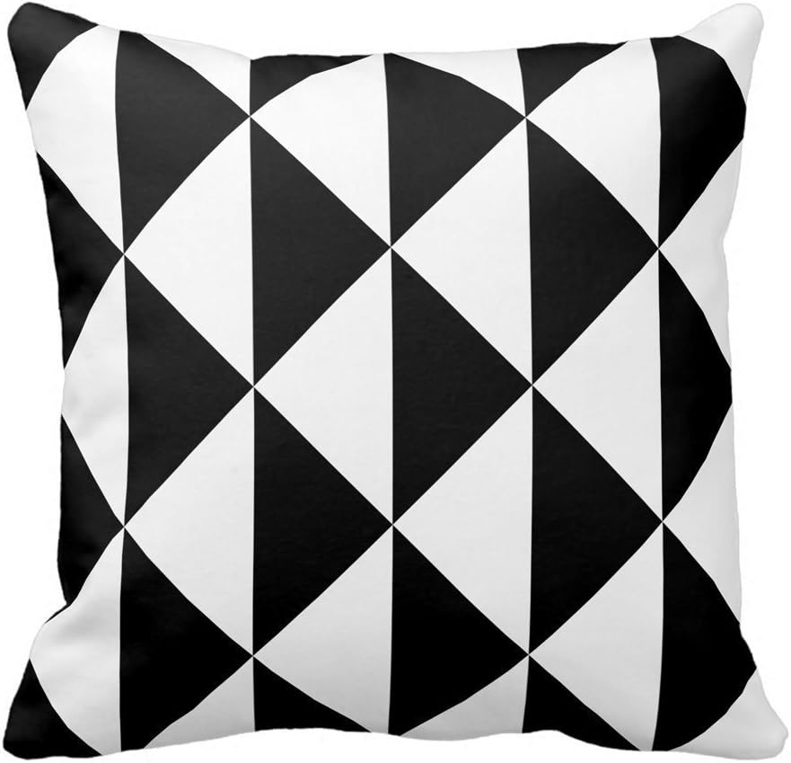 Body Bolster Throw Pillows For Couch Personality black and white triangle 18x18(inches) RoxOutStore