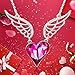 Special Outlook Love Heart Necklace - Angel Wings Rose Crystal Pendant Jewelry for Women and Girls