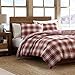 Eddie Bauer - Twin Comforter Set, Reversible Alt Down Bedding with Matching Sham, Oeko-Tex Certified, Dorm Essentials (Edgewood Red/Beige)