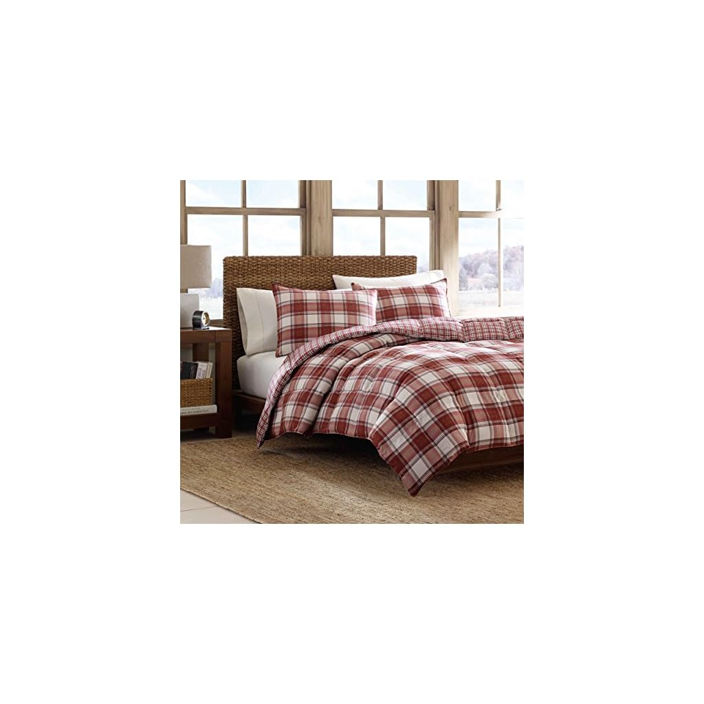 Eddie Bauer Twin Comforter Set, Reversible Alt Down Bedding with Matching Sham, Breathable