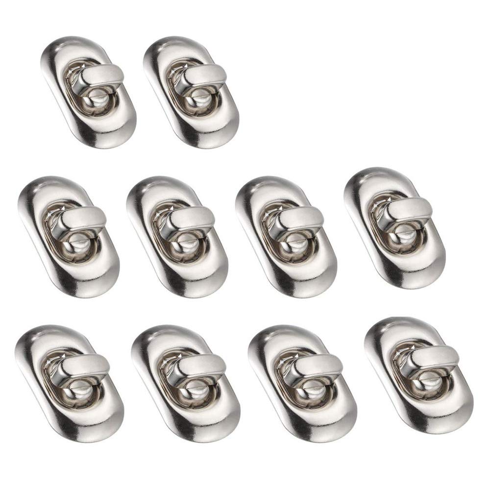 KanDery 10PCS DIY Buckle Set - Twist Turn Locks for Bags, Wallets, Handbags & More - Silver