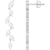 Certified Moissanite Dangle Earrings in Silver, D-Vs1 Quality, Womens Moissanite Long Earrings (Ideal For Gift)