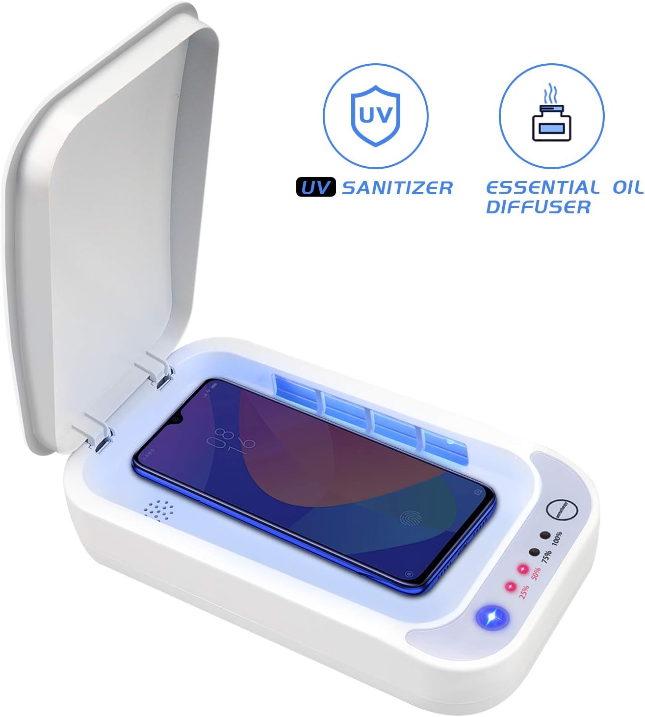 FUKKUDA UV Cell Phone Sanitizer, Portable Smart Phone Sterilizer Box UV Light Phone Cleaner Disinfector for iOS Android