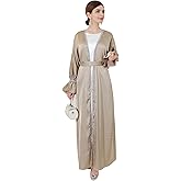 Women Muslim Abaya Dress Lightweight Satin Abaya Dress for Women Muslim Hot Drilling Maxi Dubai Kaftan Prayer Dress