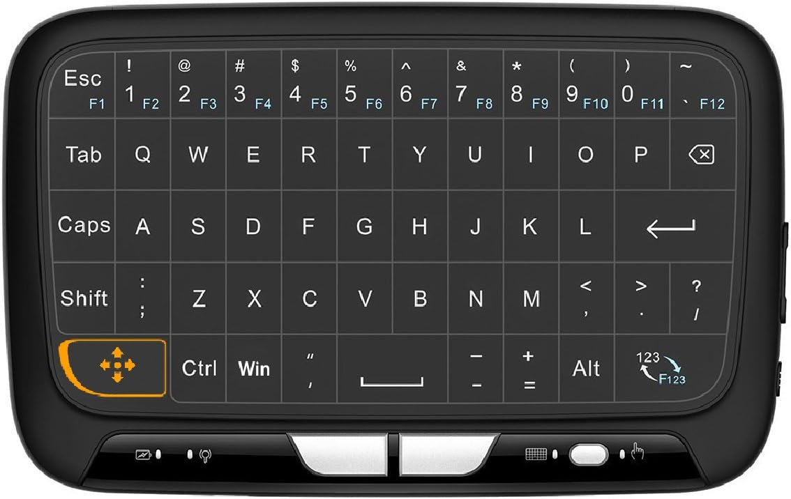 WISEWO Touchpad Mini Keyboard Mouse Remote Combos 2.4GHz Wireless Full Screen Extra Large Touch Zone for Google Android TV Box, HTPC, IPTV, PC, PS3, Xbox 360, Pad